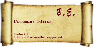 Boleman Edina névjegykártya
